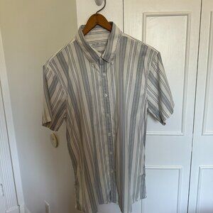 Abercrombie & Fitch Men’s Striped Short Sleeve Button-Down Shirt Size Medium